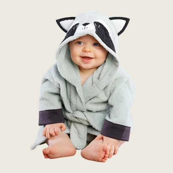 Raccoon Hooded Bathrobe Towel