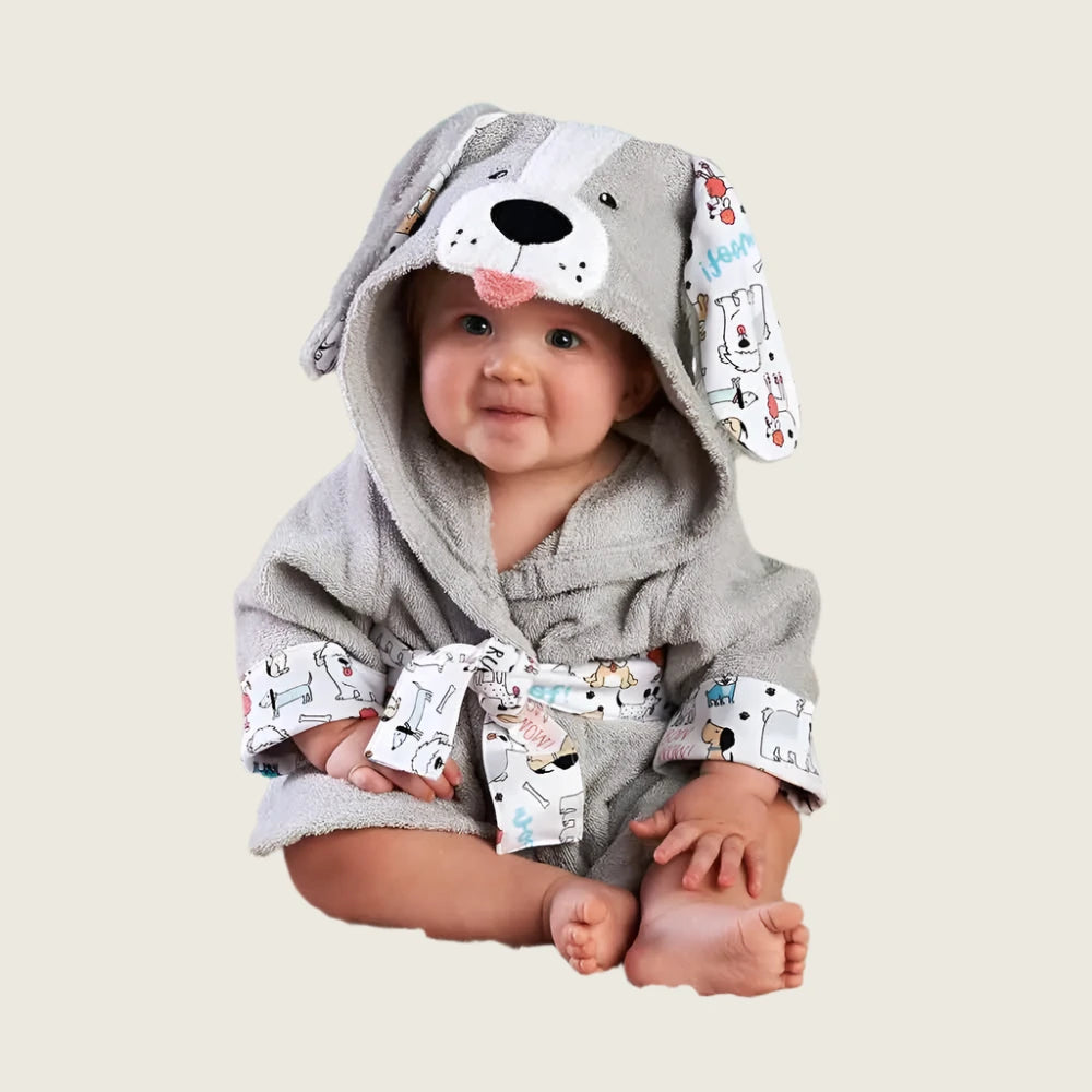Puppy Hooded Bathrobe Towel