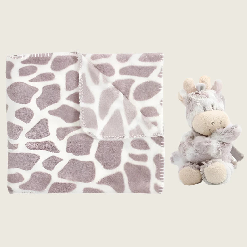 Giraffe Plush Baby Security Sleep Blanket Set