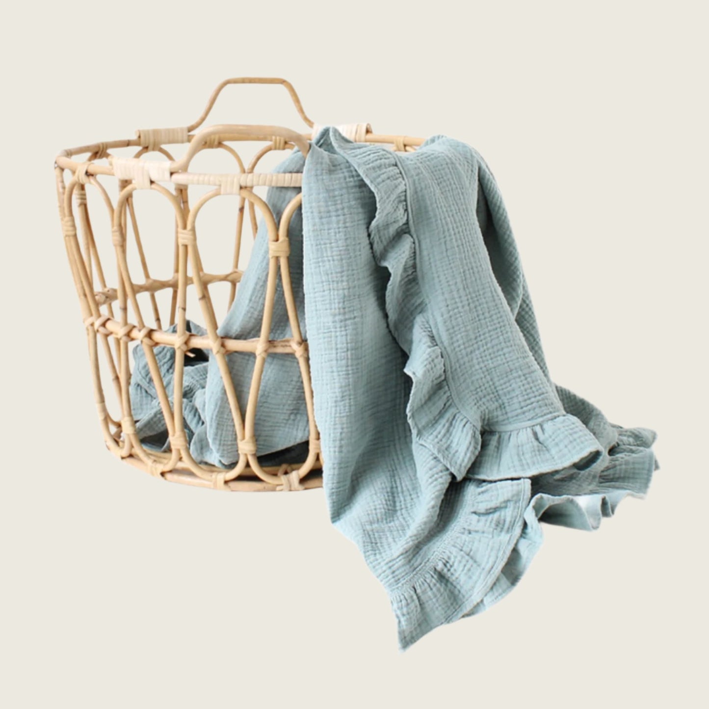 Sweetpea Green - Ruffled Cotton Muslin