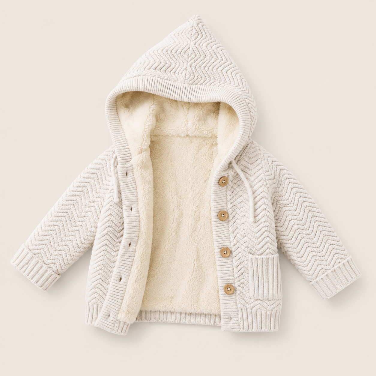 Cozy Fleece-Lined Hooded Cardigan