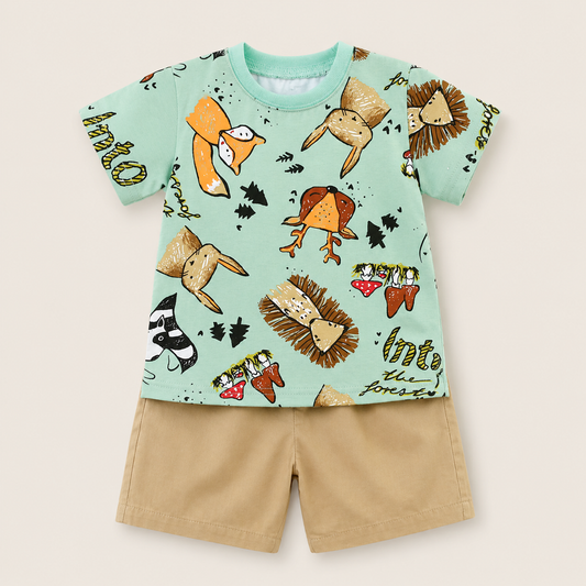 Forest Friends Shorts and T-Shirt Set