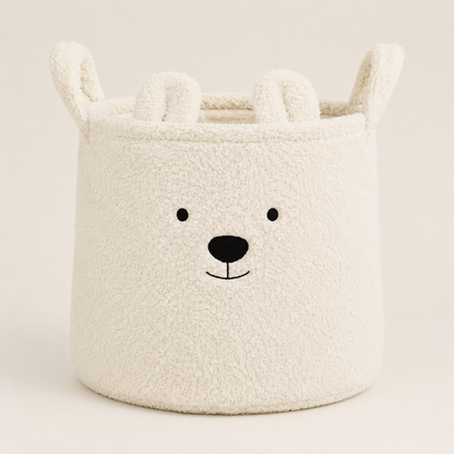 Boucle Bear Storage Basket