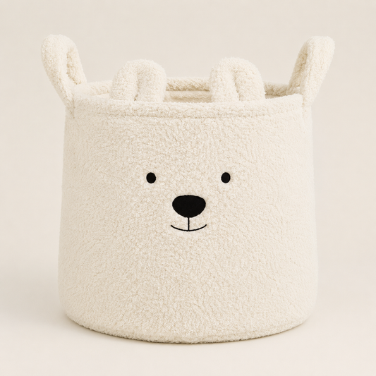 Boucle Bear Storage Basket