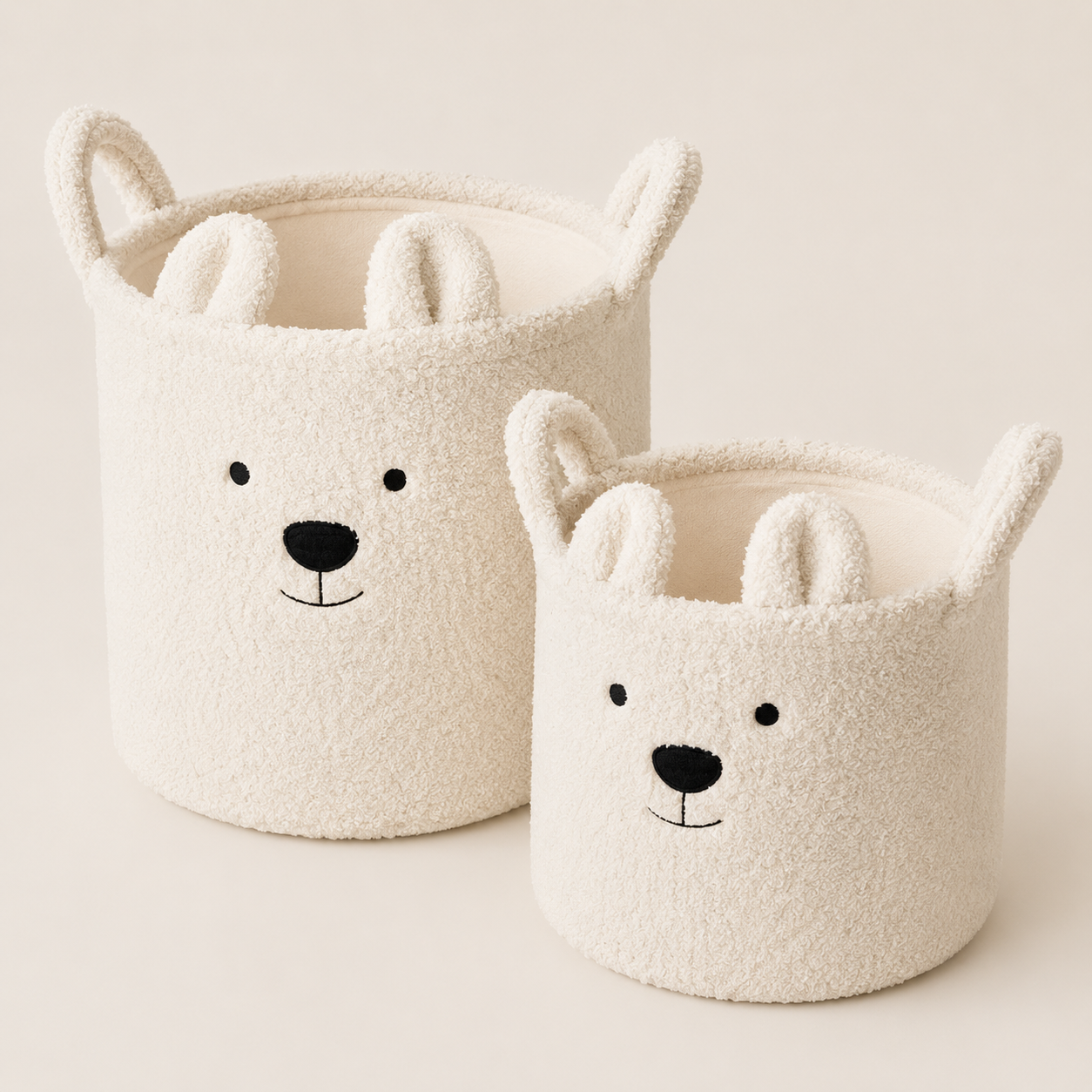 Boucle Bear Storage Basket