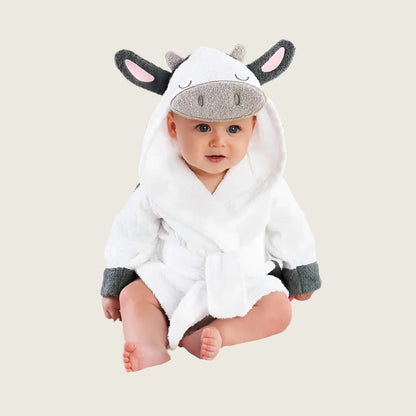Cow Hooded Bathrobe Towel