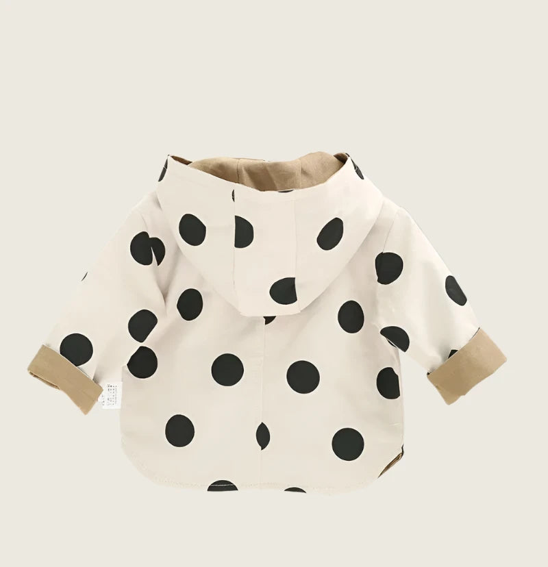 Double-Sided Polka Dot Trench Coat
