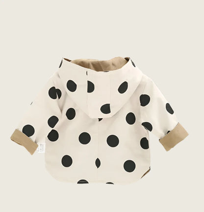 Double-Sided Polka Dot Trench Coat