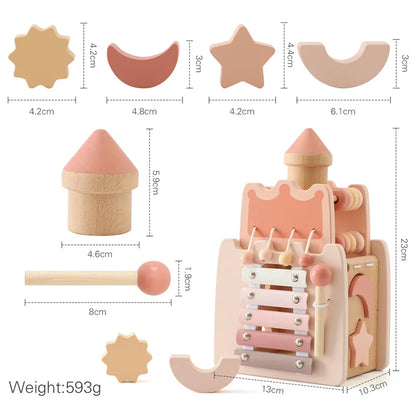 Pink Wooden Castle Stacker