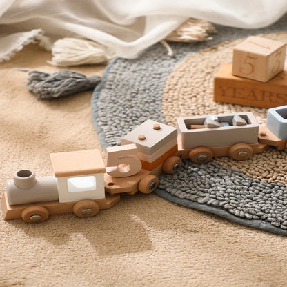 Wooden Steam Train Set