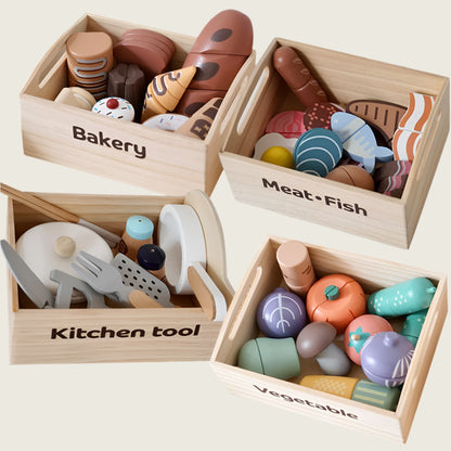 Little Chef's Wooden Cutting Food Sets