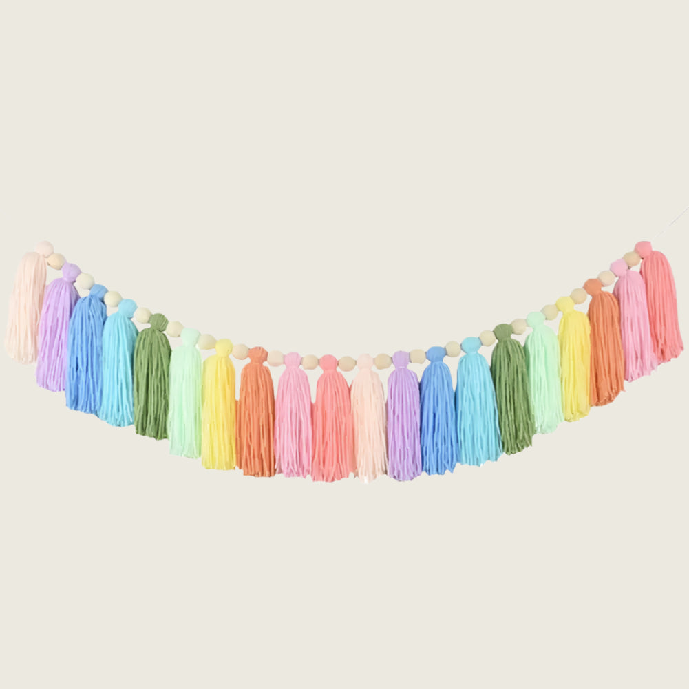 Pastel Rainbow Tassel Garland