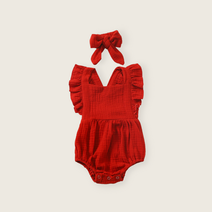 Muslin Romper and Headband Set