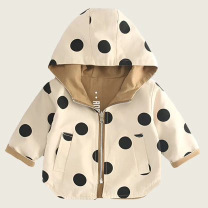Double-Sided Polka Dot Trench Coat