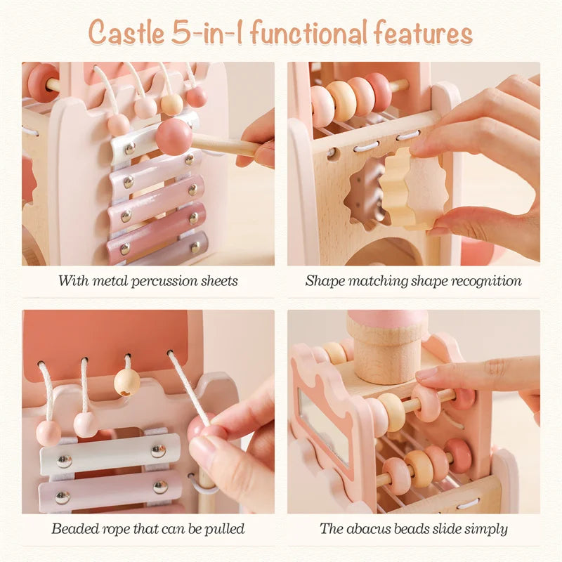 Pink Wooden Castle Stacker