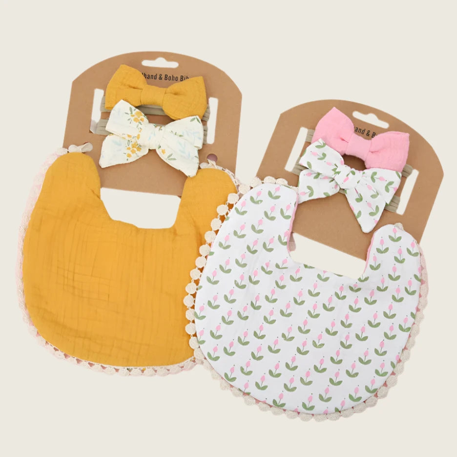 Baby Boho Bib and Headbands Set