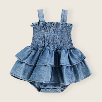 Denim Ruffle Romper