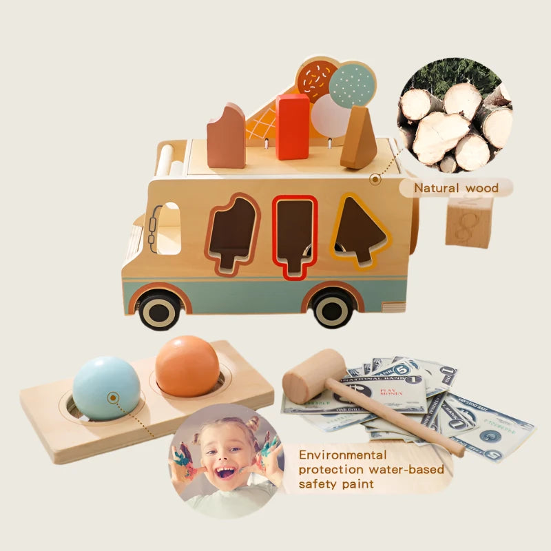 Ice Cream Van Wooden Playset