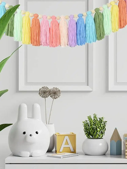 Pastel Rainbow Tassel Garland