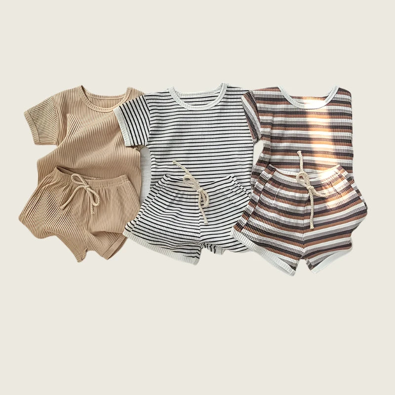 Summer Striped Cotton Boy Set
