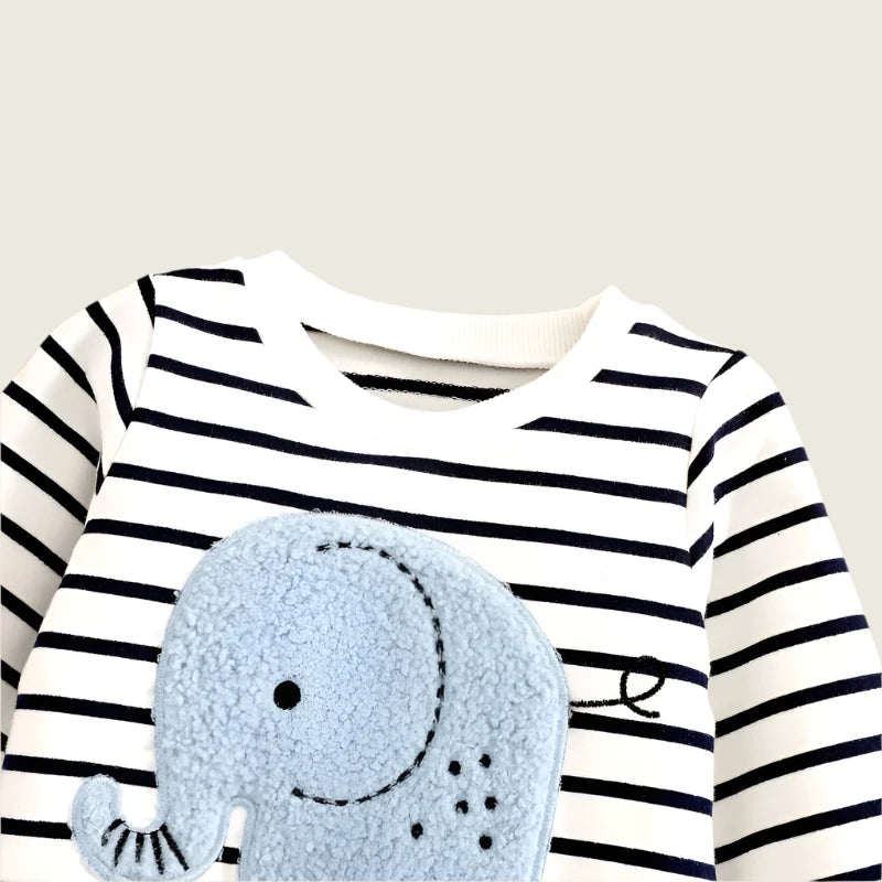 Elephant Striped Two-Piece Set