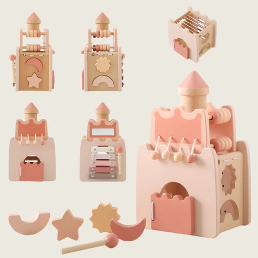 Pink Wooden Castle Stacker