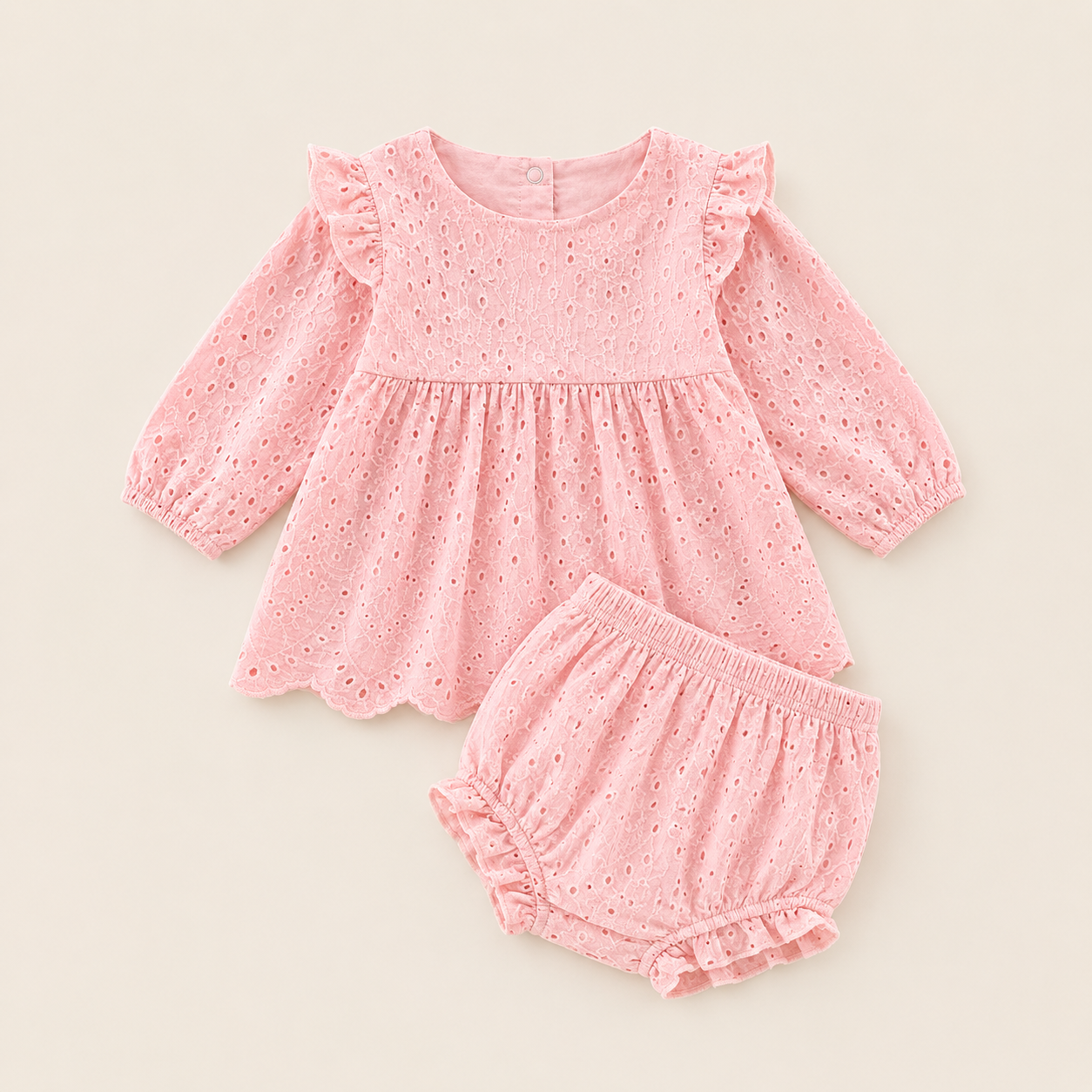 Princess Lace Ruffled Dress and Bloomer Set
