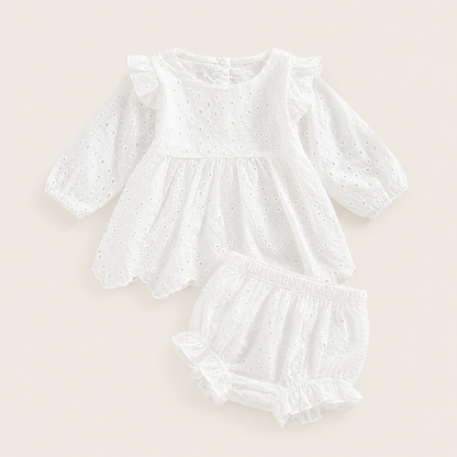 Princess Lace Ruffled Dress and Bloomer Set
