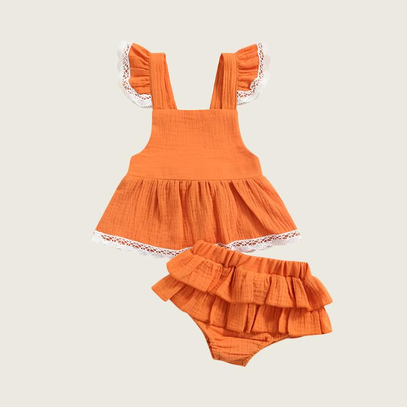 Sophia Lace Sleeve Dress and Tutu Shorts Set