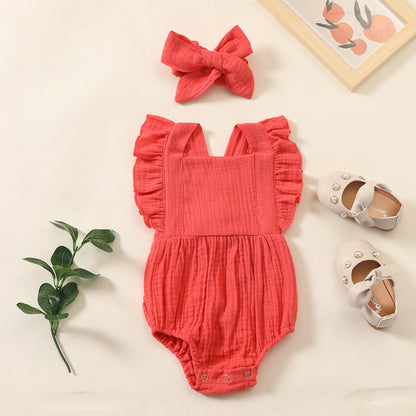 Muslin Romper and Headband Set