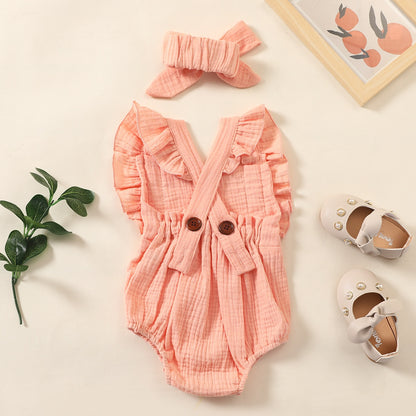 Muslin Romper and Headband Set