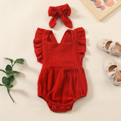 Muslin Romper and Headband Set