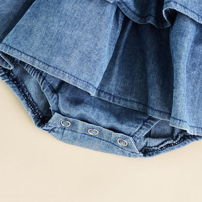 Denim Ruffle Romper