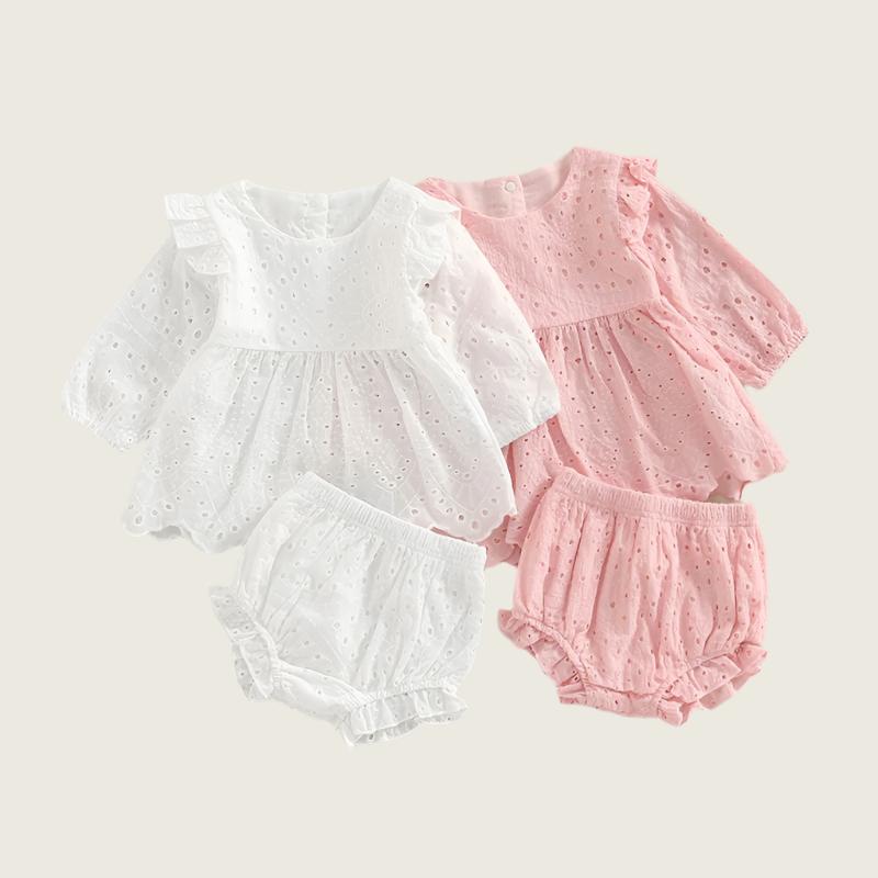 Princess Lace Ruffled Dress and Bloomer Set