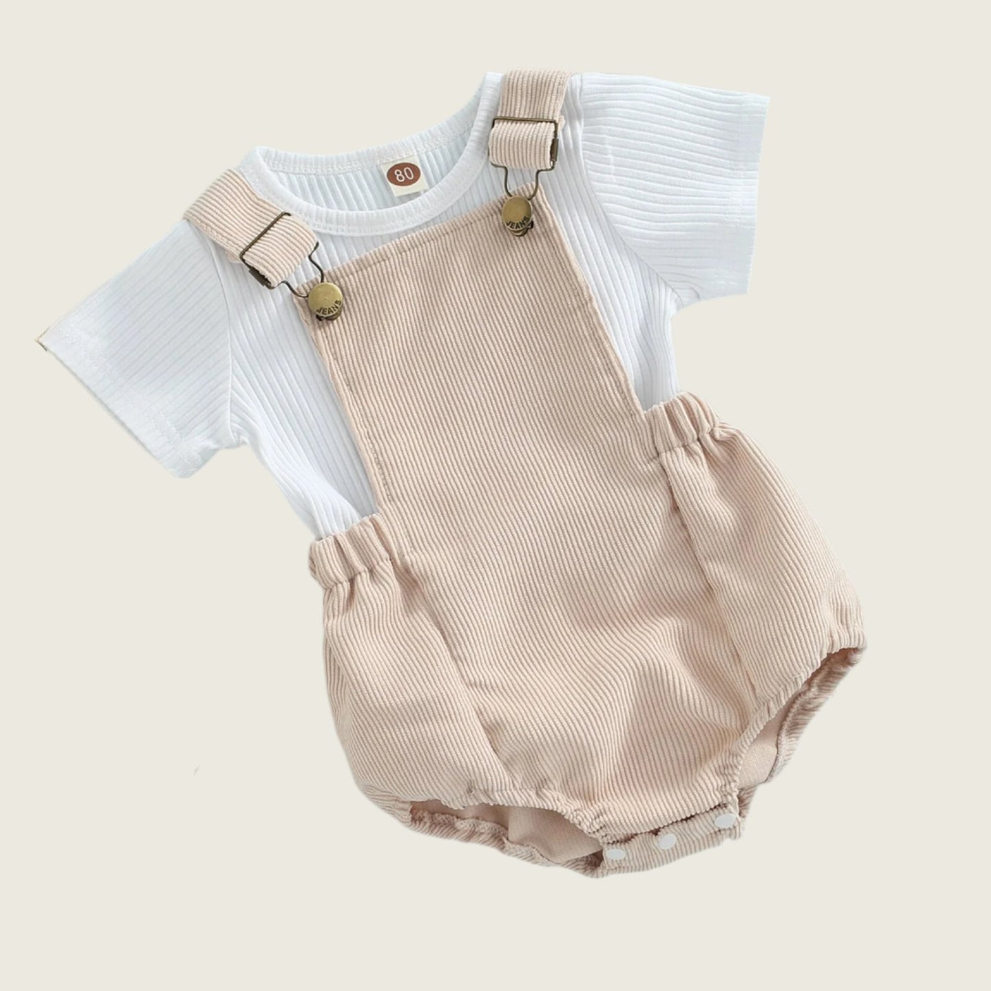 Samuel Corduroy Overall Romper Set