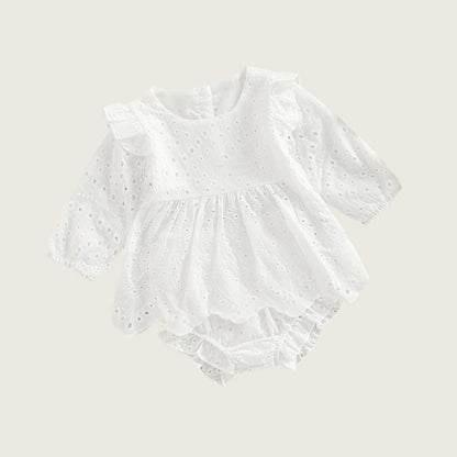 Princess Lace Ruffled Dress and Bloomer Set