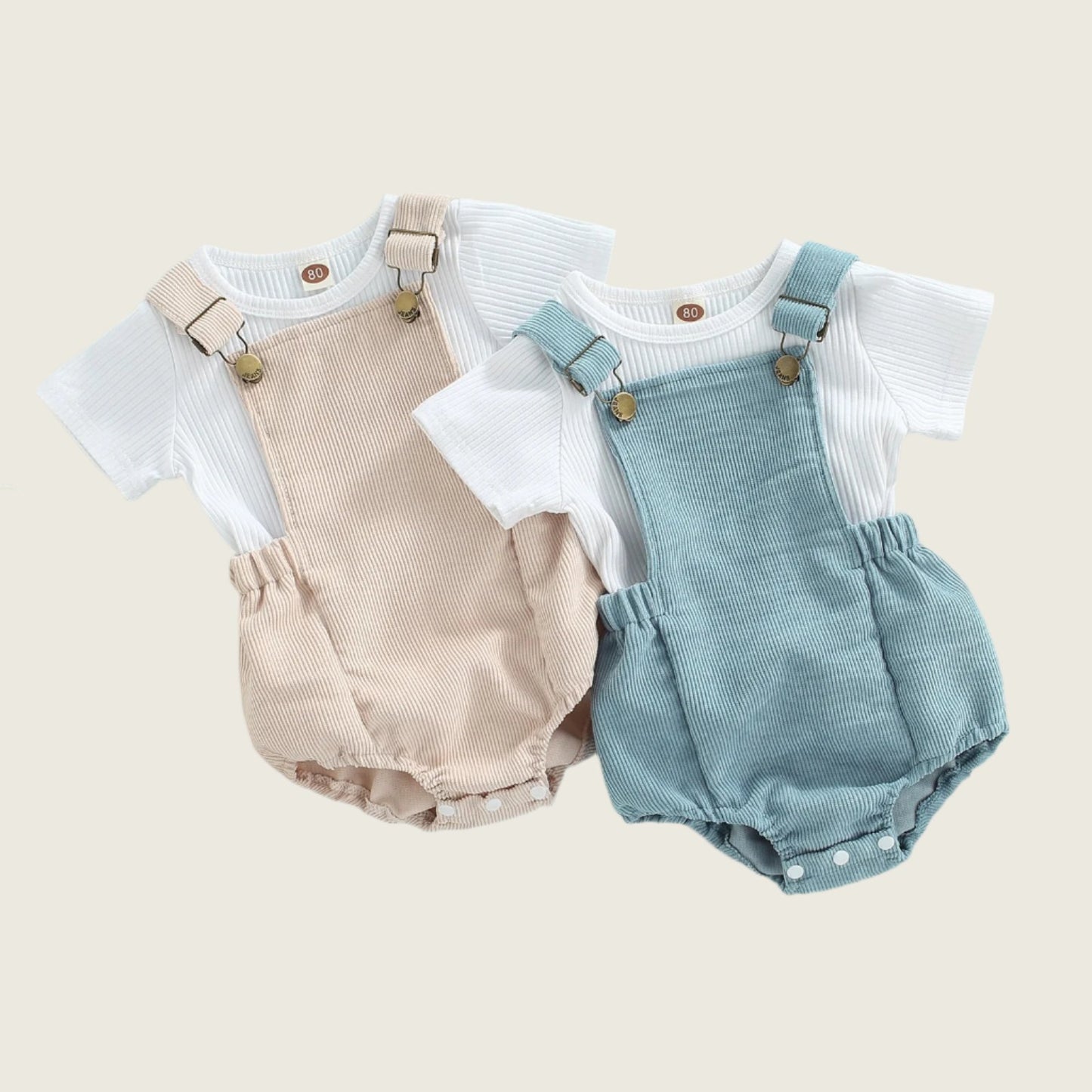Samuel Corduroy Overall Romper Set