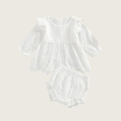 Princess Lace Ruffled Dress and Bloomer Set
