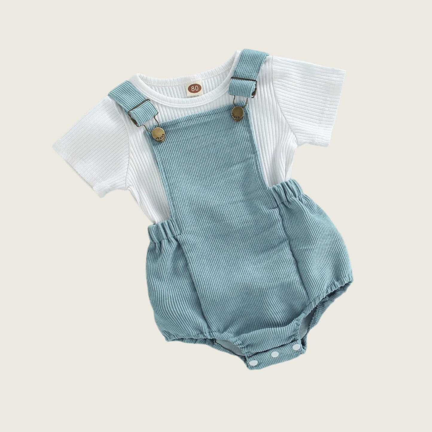 Samuel Corduroy Overall Romper Set