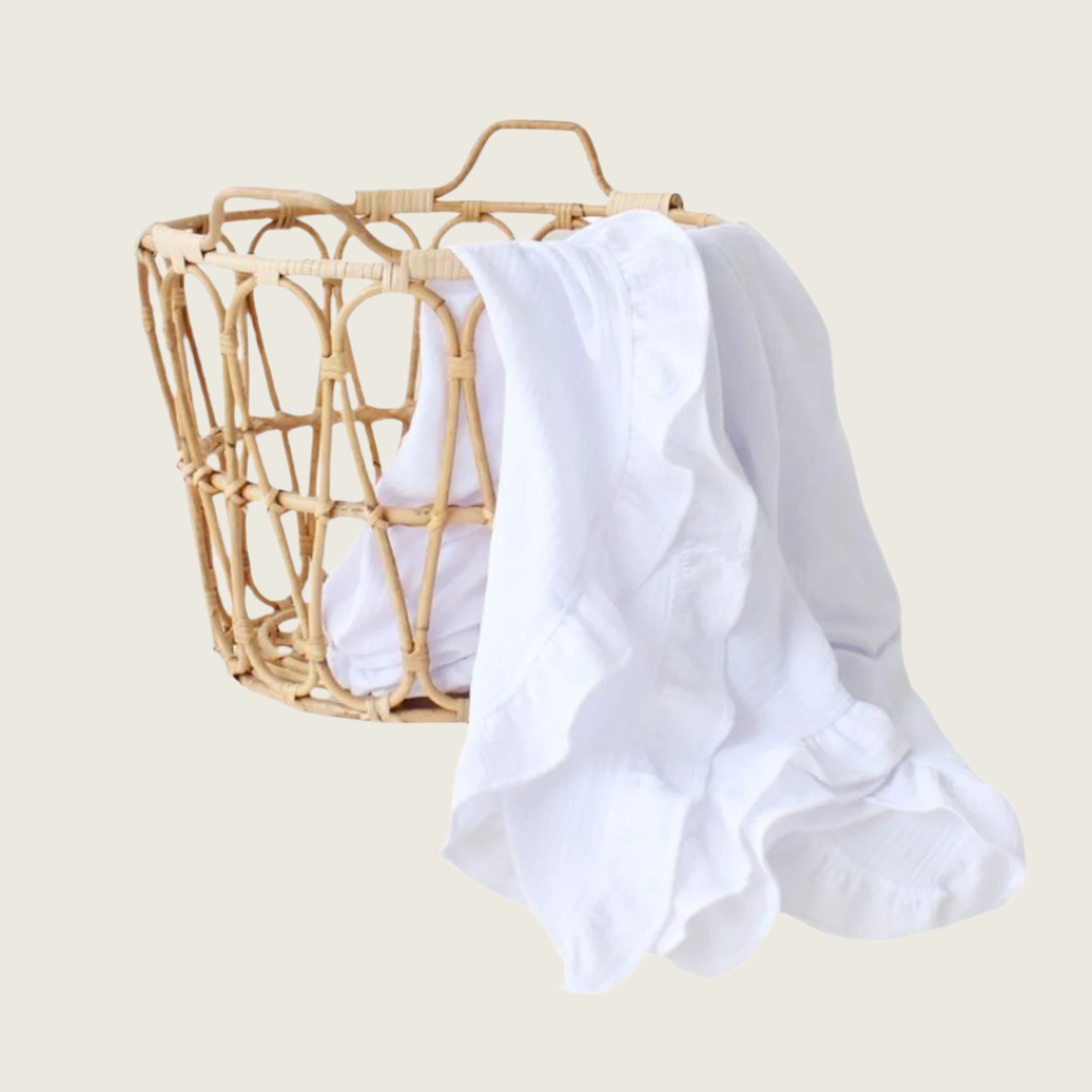 White - Ruffled Cotton Muslin